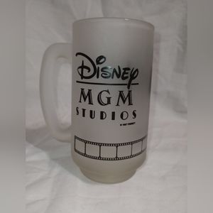 Vintage Disney MGM Studios Mickey Mouse Director Frosted Glass Mug